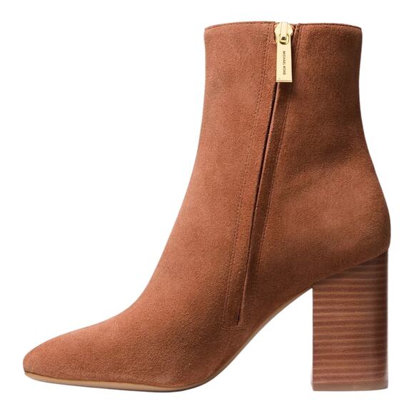 Michael Kors Women's Hazel Suede Block Heel Booties Brown Size 10 - Picture 3 of 4